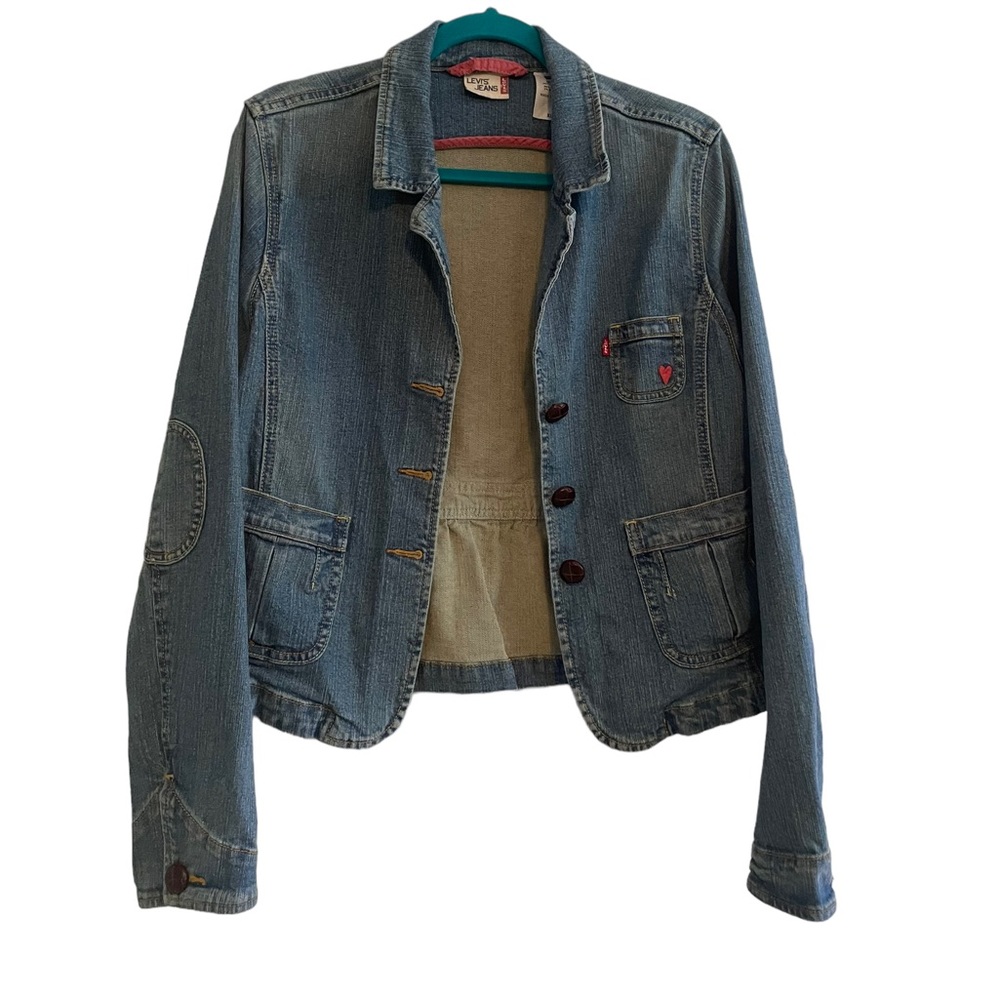Levi’s heart print jean jacket size XL